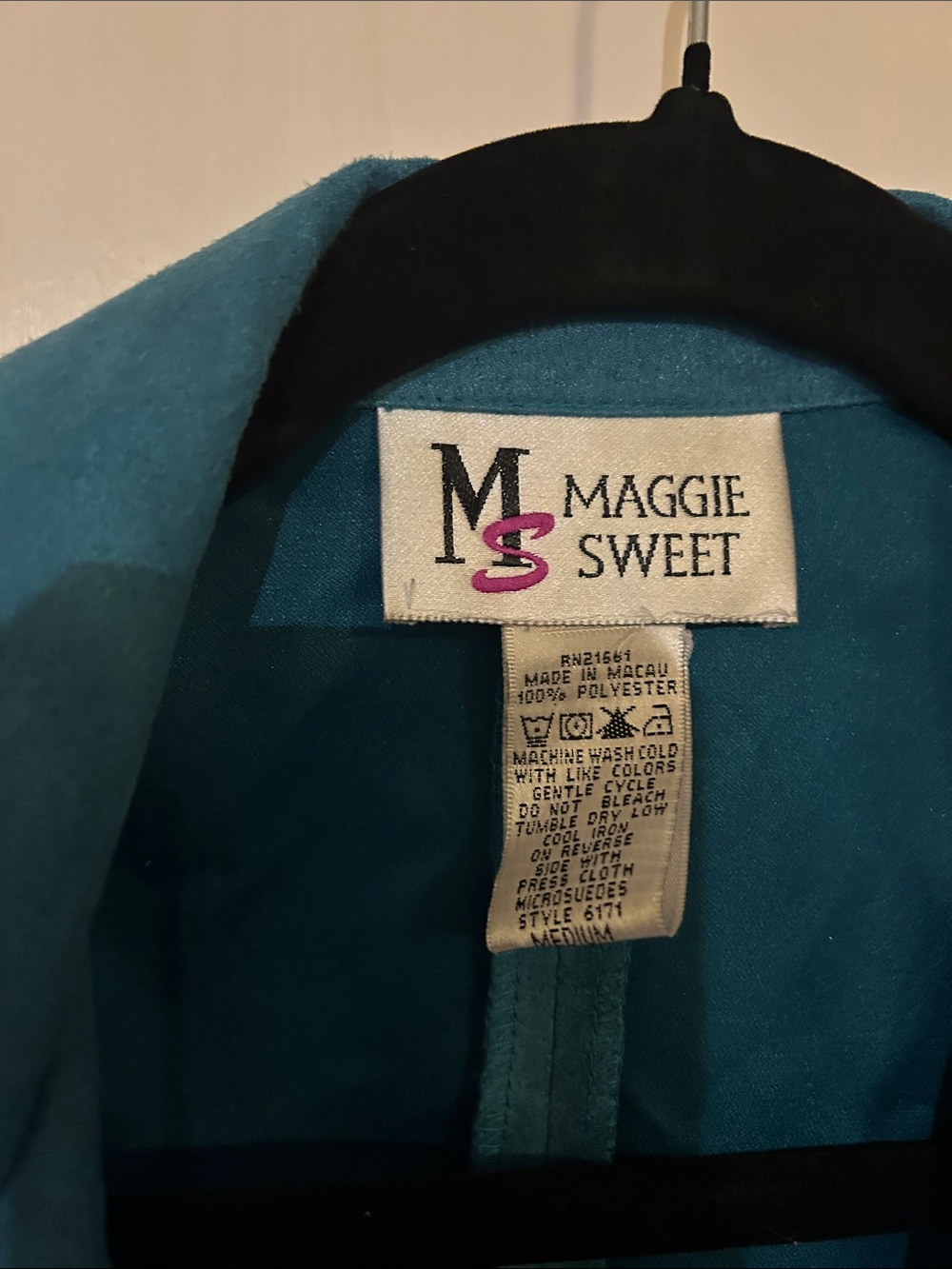 Maggie Sweet Teal Suede Blazer - Picture 2 of 2